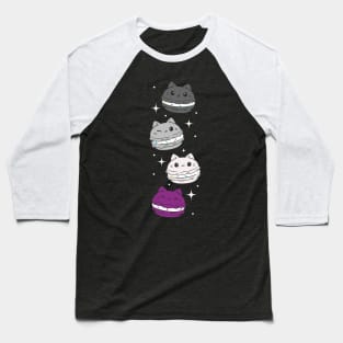 Subtle Asexual Pride Flag Cute Cat Kawaii Macaron Baseball T-Shirt